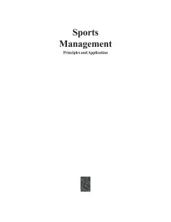 SPORTS MANAGEMENT: PRINCIPLES AND APPLICATIONS