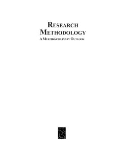 RESEARCH METHODOLOGY: A MULTIDISCIPLINARY OUTLOOK