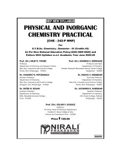 PHYSICAL AND INORGANIC CHEMISTRY PRACTICAL [CHE-242-P MNP] For SY BSc Chemistry Semester 3 | Prof. (Dr.) Dilip R. Thube, Prof. (Dr.) Shobha S. Borhade | Nirali Prakashan