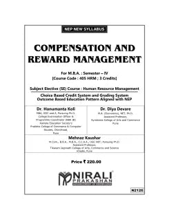 COMPENSATION AND REWARD MANAGEMENT for MBA Semester 4 | Dr. Hanumanta Koli | Nirali Prakashan