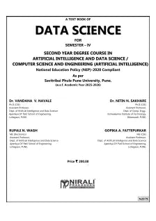 DATA SCIENCE for SPPU Second Year [SE] Degree in AIDS and Computer Science Engineering Semester 4 | Dr. Vandana V. Navale | Nirali Prakashan