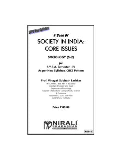 SOCIETY IN INDIA: CORE ISSUES (Sociology (S2) Second Year BA Semester 4)
