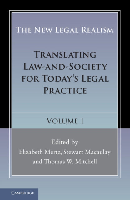 New Legal Realism: Volume 1